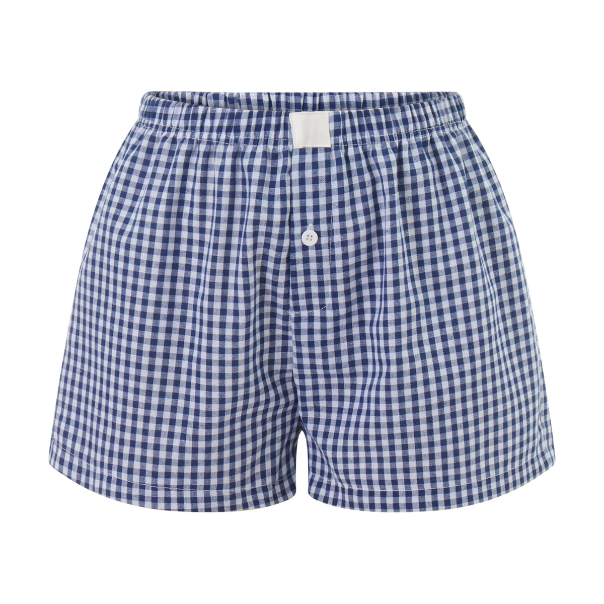 Women’s Plaid Print Shorts Elastic Low Waist Button Front Lounge Shorts Boxers Streetwear