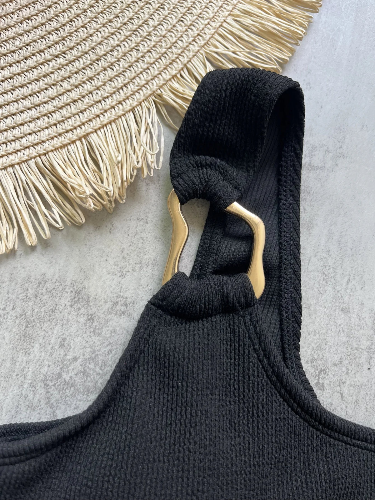 Women's One Piece Swimsuit Ring Cut Out Front High Cut Cheeky Bathing Suit Monokini Swimwear One Shoulder Ribbed Monokini