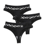 3Pcs/Set Sexy High Rise Panties Women Thongs Comfort G-String Underwear Sexy Lingerie Hollow Bottoms Female Underpants M-L