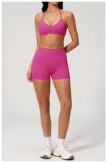 New Tight Yoga Set Women Breathable Quick Drying Sports Bra High Waist Shorts Fitness Suit Outwear Leisure Workout Gym Tracksuit