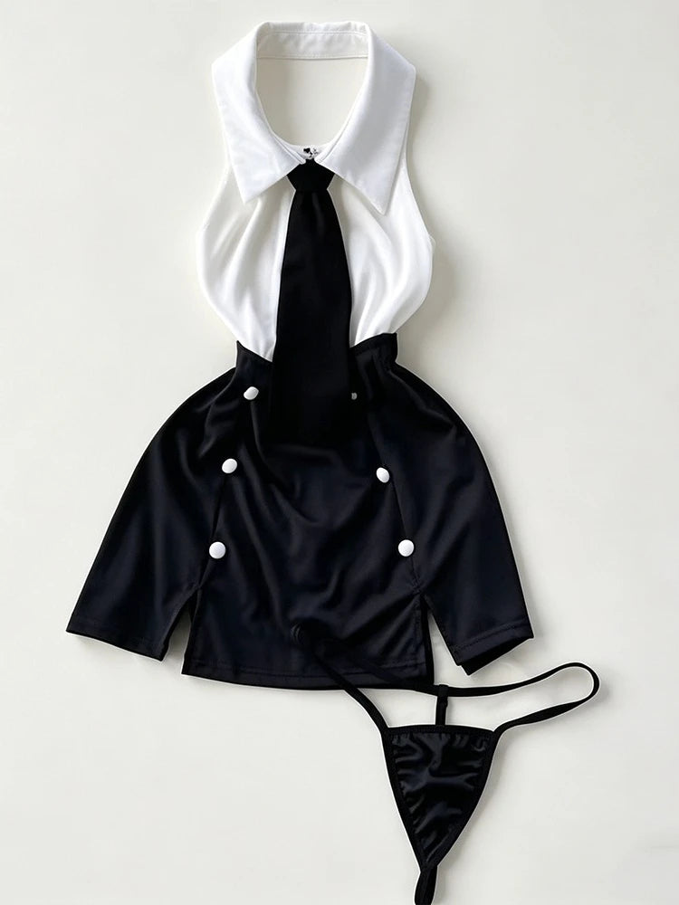 Women Police Cosplay Costumes Long Sleeve Zipper Romper with Harness Belt Halloween Role Play Outfit for Carnival Themed Events