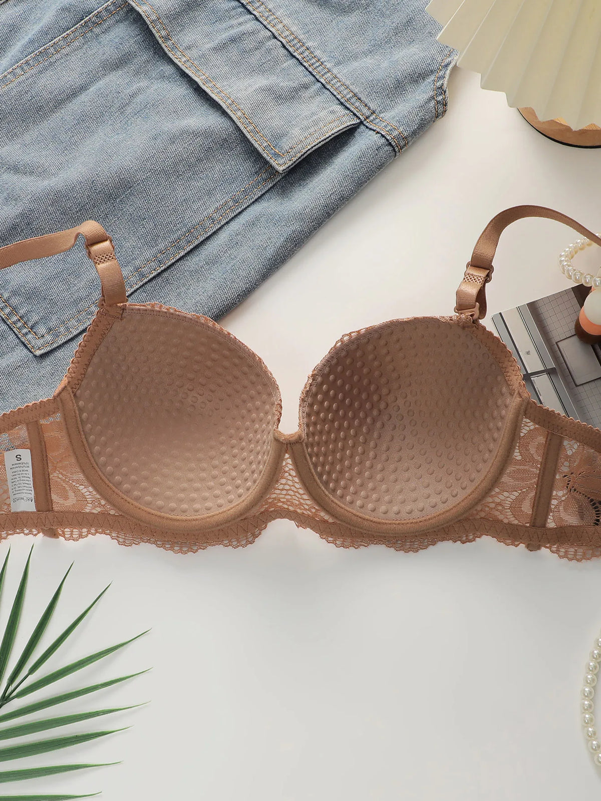 Transparent Floral Two Pieces Bras Panties Set Clothing Sexy Underwire Push Up Lingeries For Women A2123