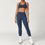 Yoga Set 2PCS Women Tracksuit Nude Feeling Workout Sets Gym Clothes Push Up Fitness Running Sportwear Sport Bra Leggings Suit