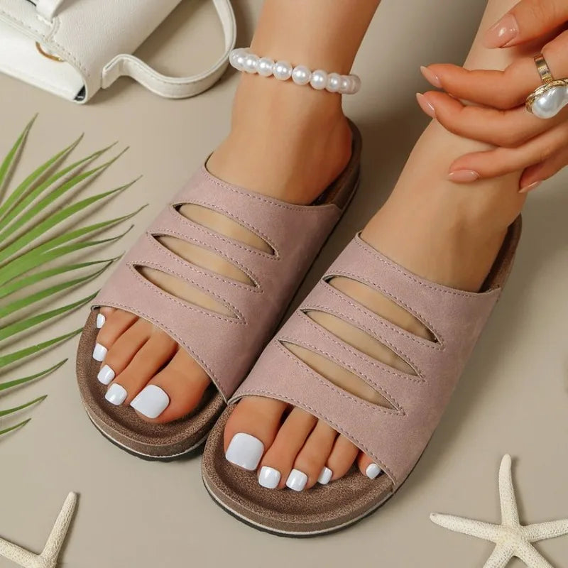 2026 Women's Slip-On Flat Bottom Clog Casual Sandals Breathable Comfortable Leisure Shoes