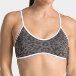 Braided Leopard Print Sports Bra - High Impact Support, Push-Up Design, Anti-Downward Shift, Breathable & Comfortable for Gym