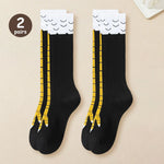 1/2 Pairs Women Knee High Socks Trendy Cartoon Funny Chicken Claw Socks Fitness Sports Casual Slim Leg Long Tube Socks Women