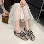2026 Summer Mesh Breathable Polka Dot Single Shoes Women's Bow Mary Jane Shoes Soft Sole Non-slip Versatile