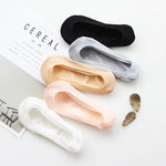 Women's Shallow Mouth Socks Ultra-Thin No Trace Invisible Sock Slippers Summer Ice Silk Boat Socks Silicone Anti-Skid Boat Socks