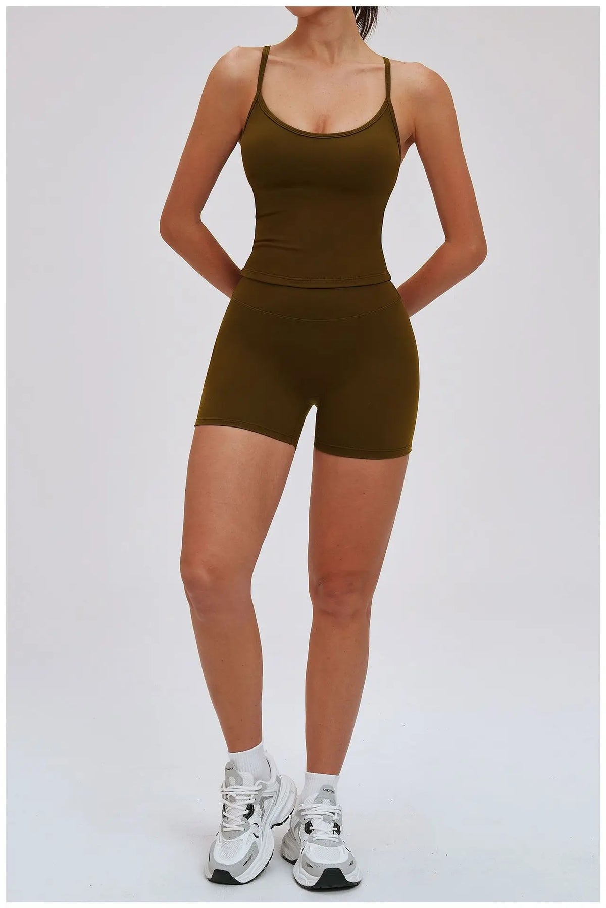 Yoga Short Sets Women Shockproof Slim Back Cross Sports Vest High Waist Leggings Fitness Suit Outdoor Gym Running Set Tracksuit