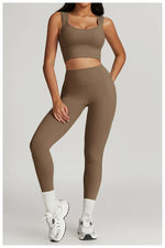 2 Pieces Yoga Suit Women Sexy Tight-Fitting Fitness Sports Set Gym Bra Elasticity High Waist Leggings Female Athletic Wear 8793