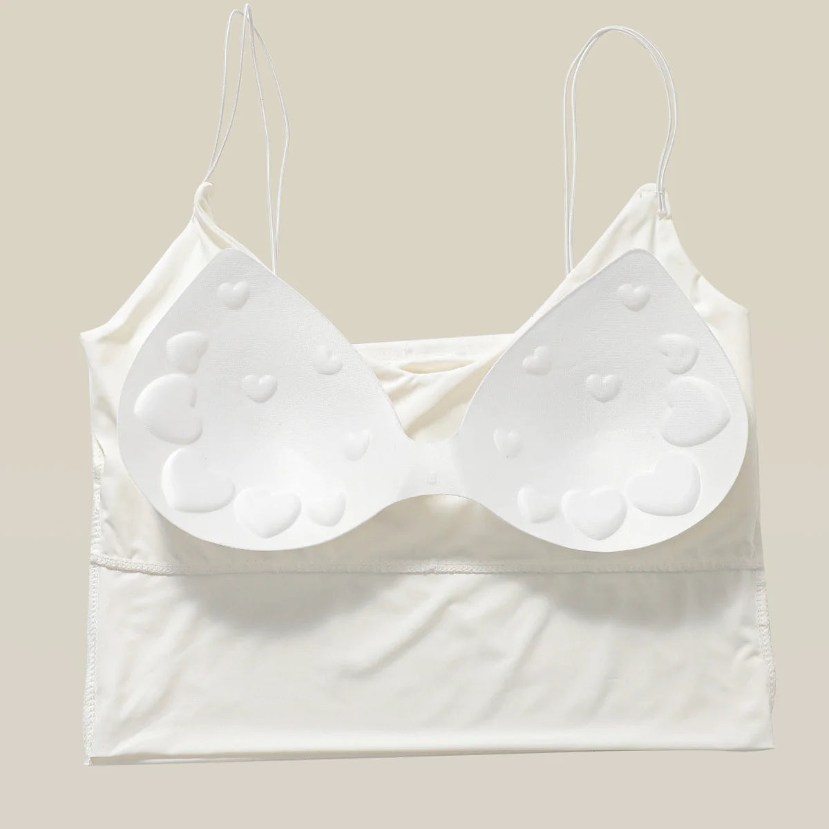 White detachable breast pad summer bra ribbon hanging neck small U-neck vest solid color vest fixed short top women X380