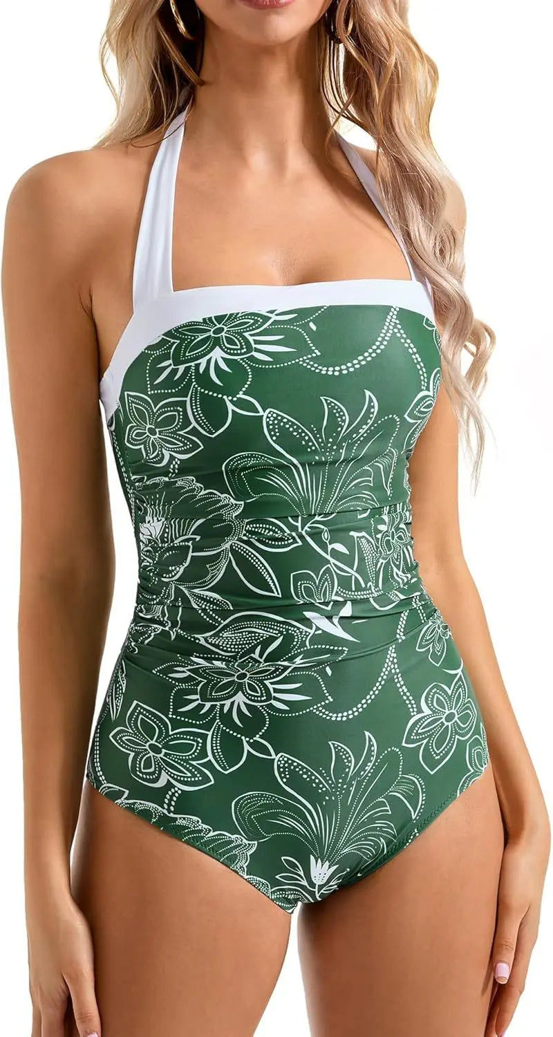New Black White Splice Slim Fit Abdomen Control Monokini Swimsuit High Elastic Quick Dry Polyester Fabric Swimsuit