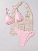ZTVitality Sexy Pink Push Up Bikini Set 2026 Summer Beachwear Swimsuit Women's Swimwear Biquini Knotted Bikini Two Piece New