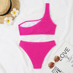 Sexy Neon Green Bikini 2026 Women Swimsuit Female Swimwear One Shoulder Thong Bikinis Set Brazilian Beach Bathing Suit Biquini