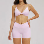 Women 2 Piece Gym Workout Set Female Bra Yoga Shorts Vest Fitness Wear Quick-DrySports Bra Suits Sportswear Tracksuit Outfits