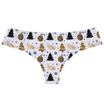 Cute Cartoon Christmas Dog Print Thong Sexy Low Rise Women's G-string Loose Fit T-back Seamless Invisible Female T-pants