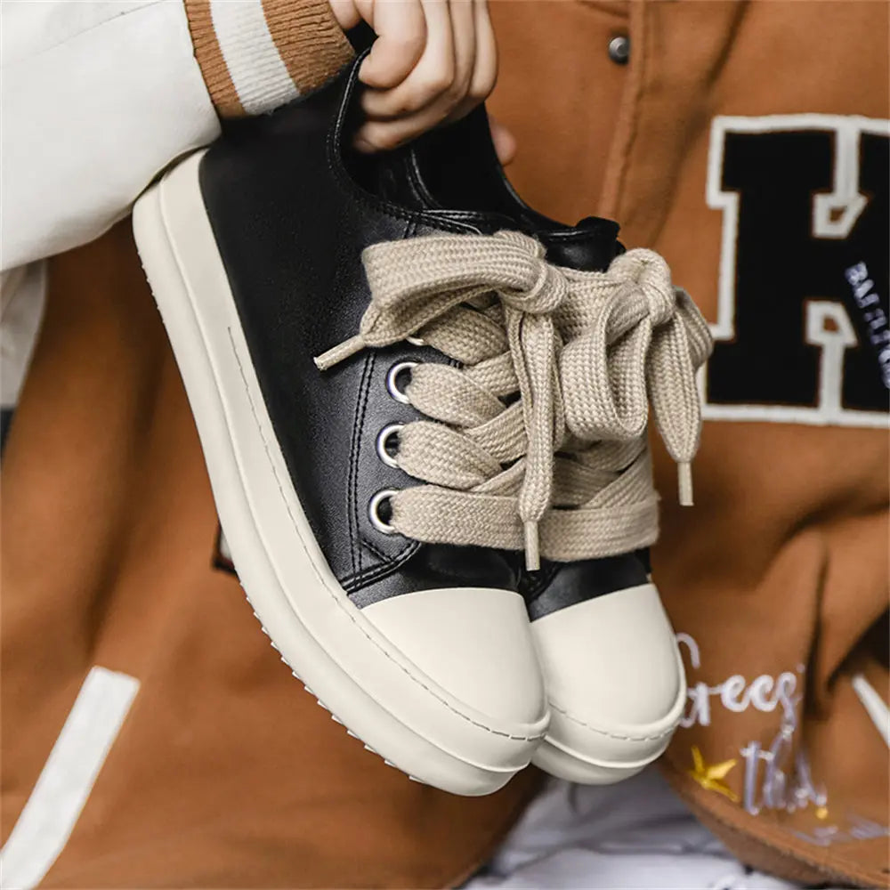 2025 Big Size 44 Women's Platform Skate Shoes Fashion Summer Black Pink Red Lace-up Men Sporty Vulcanize Casual Flat Shoes