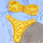 Sexy U Shaped Bandeau Bikinis Sets Mujer Strapless Swimwear Women Gold Swimsuit Bathing Suit Biquinis Brazilian Bikini Swim 2026