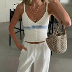 Summer Y2K Hot Girl Camisole V Neck Woolen Vest