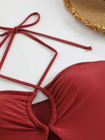 2026 Strappy Printed One Piece Swimsuit Women Sexy Hollow Swimwear Female Solid Bathers Bathing Swimming Swim Suit Beachwear