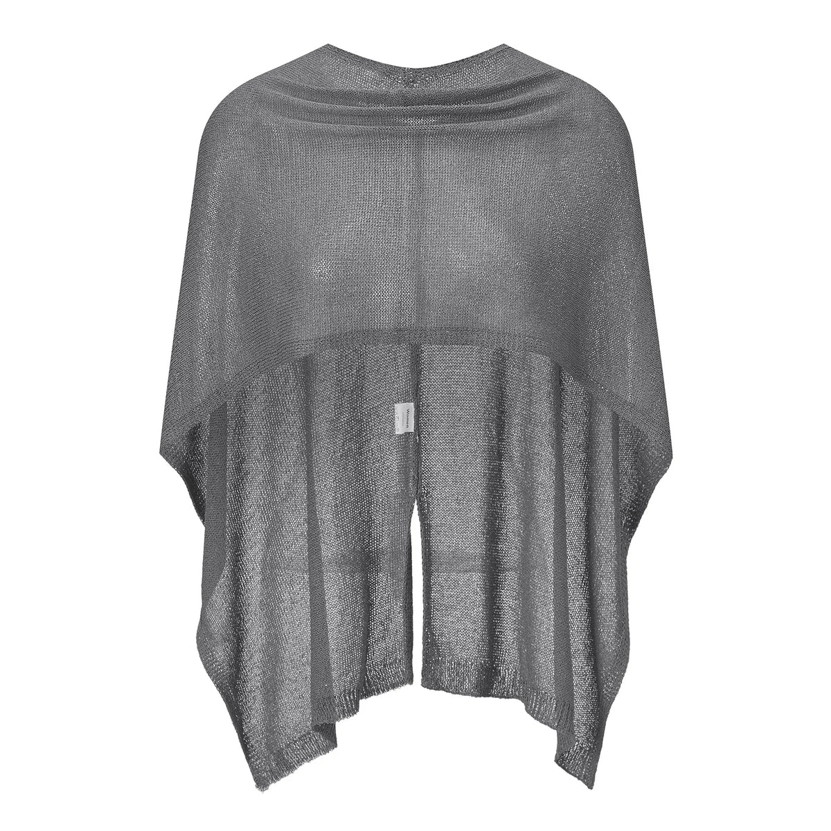 Womens See-through Knitted Cover-ups Poncho Solid Color Asymmetric Tops Cape for Daily Beach Shawl Summer Fall