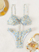 New Sexy Floral Print Push Up Bikini 2024 Women Swimwear Female Swimsuit Two Pieces Thong Bikini Set Bather Bathing Suit Beach