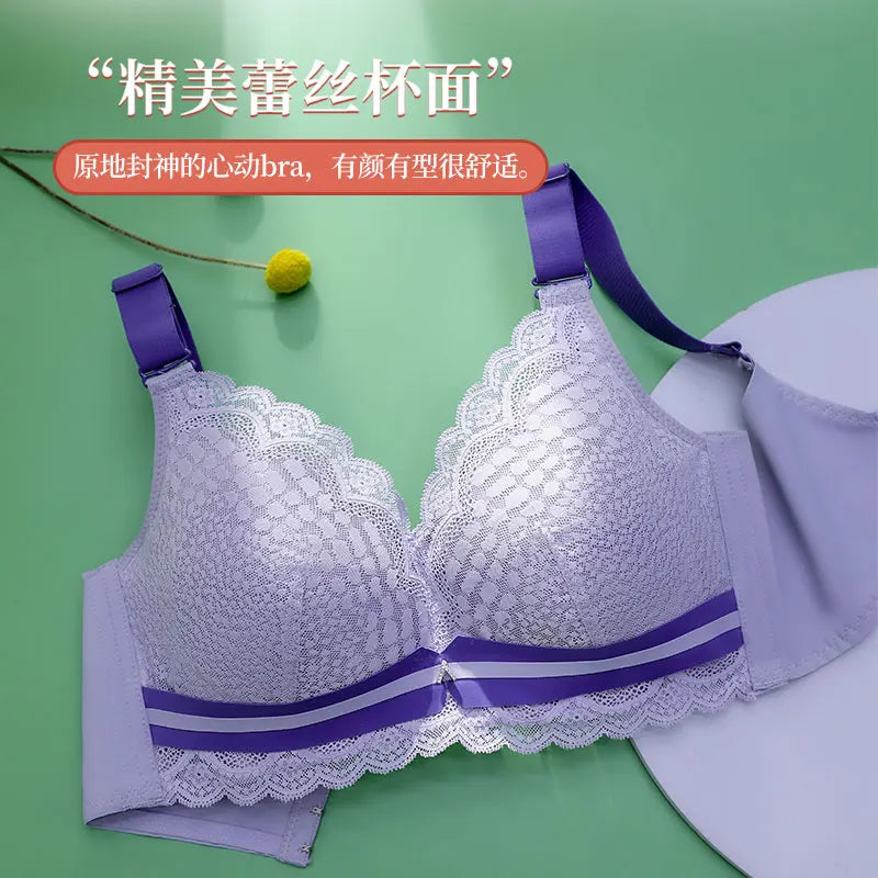 Women's Plus Size Minimizer Bra Full Coverage Lingerie Wire Free Push Up Bra for Femme Brest Pumping Underwear Plus Size 44 46DE