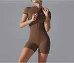 Yoga suit women jumpsuit One-Piece Suit short sleeved shorts Gym Push Up Workout Clothes Fitness Bodysuit Sportswear Tracksuit