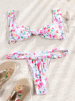 Miyouj Glitter Fabric Bikinis 2026 Sexy Bikini Set Folds Swimsuit Female Halter Bathing Suit Women Swimwear New Beachwear