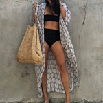 7 Colors Leaves Printed With Belt Half Sleeve Tunic Beach Cover Up Cover-ups Beach Dress Beach Wear Beachwear Female Women V4511