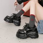 2026 Chunky Platform Punk Sneakers Women Belt Decor Lace Up Thick Bottom Vulcanized Shoes Woman Heighten Rivets Goth Shoes Mujer