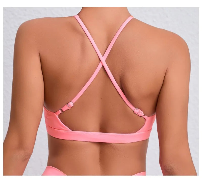 Women's Yoga Bra - Running Cross Back Breathable Naked Feel Sports Fitness Brafor Yoga Running Gym Top
