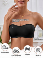 Women's Wireless Strapless Bra Bralette Side Cut-out Push up Bra Breathable Back Unpadded Comfort Bra