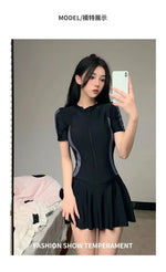 Female One-piece Conservative Student Dress Slimming Ins Sporty Super Fairy Hot Spring Swimsuit