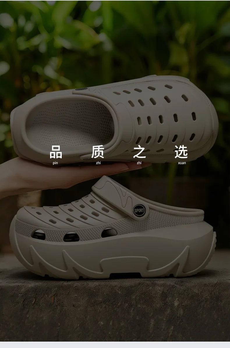 Thick Sole Fashion Clogs For Women Summer Platform Shoes Soft EVA Girls Indoor Street Slippers FemaleLeisure Wedges Sandals