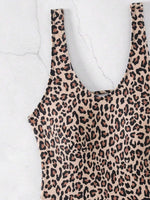 S - XL 2025 Leopard Backless Women Thong Swimwear One Piece Swimsuit Female Monokini High Leg Cut Bathing Suit Swim Beach Wear