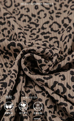 Women Leopard Print Pleated Pajama Set Ruffle Short Sleeve Crop Top Elastic High Waist Shorts Soft Casual Loungewear Sleepwear