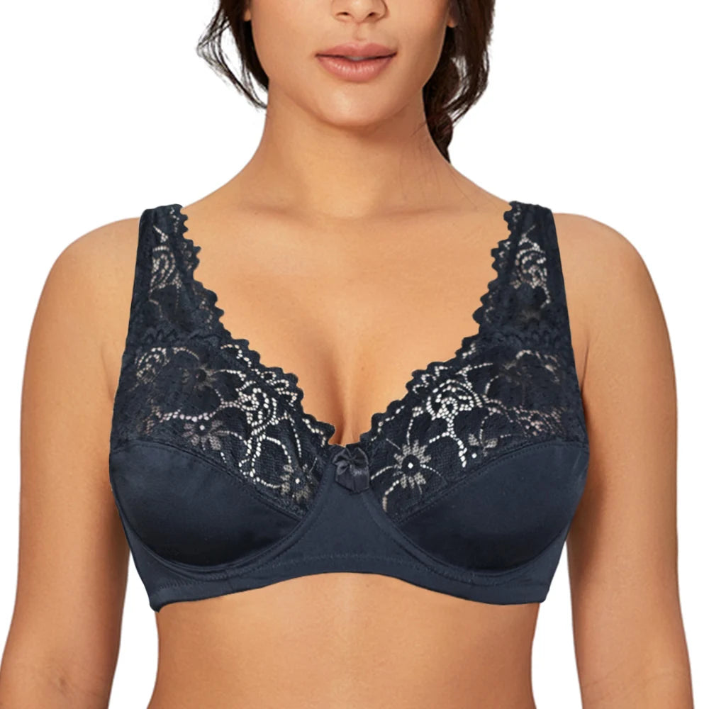 Fashion Bras For Womens Lingerie Lace Bra Underwire Plus Size Brassiere Sexy Underwear BH TopB C D DD E F Cup