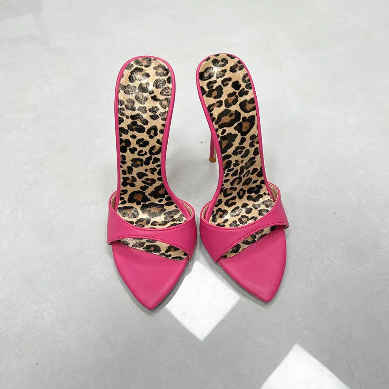 Sexy 12cm high heels shoes women slippers pointed toe dress dating party fashion sexy women sandals handmade plus size