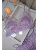 MOYISU Luxury Chinese Style Pure Desire Girl Bra Thin Triangle Cup Purple Embroidery Light Luxury Silk Sexy Lace Underwear Set