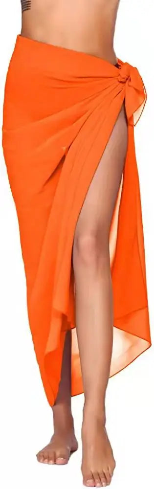 Women's Beach Long Skirt Chiffon Swimsuit Coverups Summer Bikini Wrap Sheer Scarf for Swimwear Cover Ups Sexy Bikini Wrap Shawls