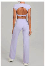 Women's Seamless Yoga Sets Sports Fitness Short-sleeved Loose Hip-lifting Pants Tracksuits Workout Gym Training Slim Fit Sets