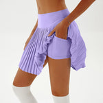 Women's Pleated Skirt Yoga High Waist Anti-Slip Tennis Skirt Double Layer Non-Slip Solid Colour Badminton Golf Short Skirts 2025