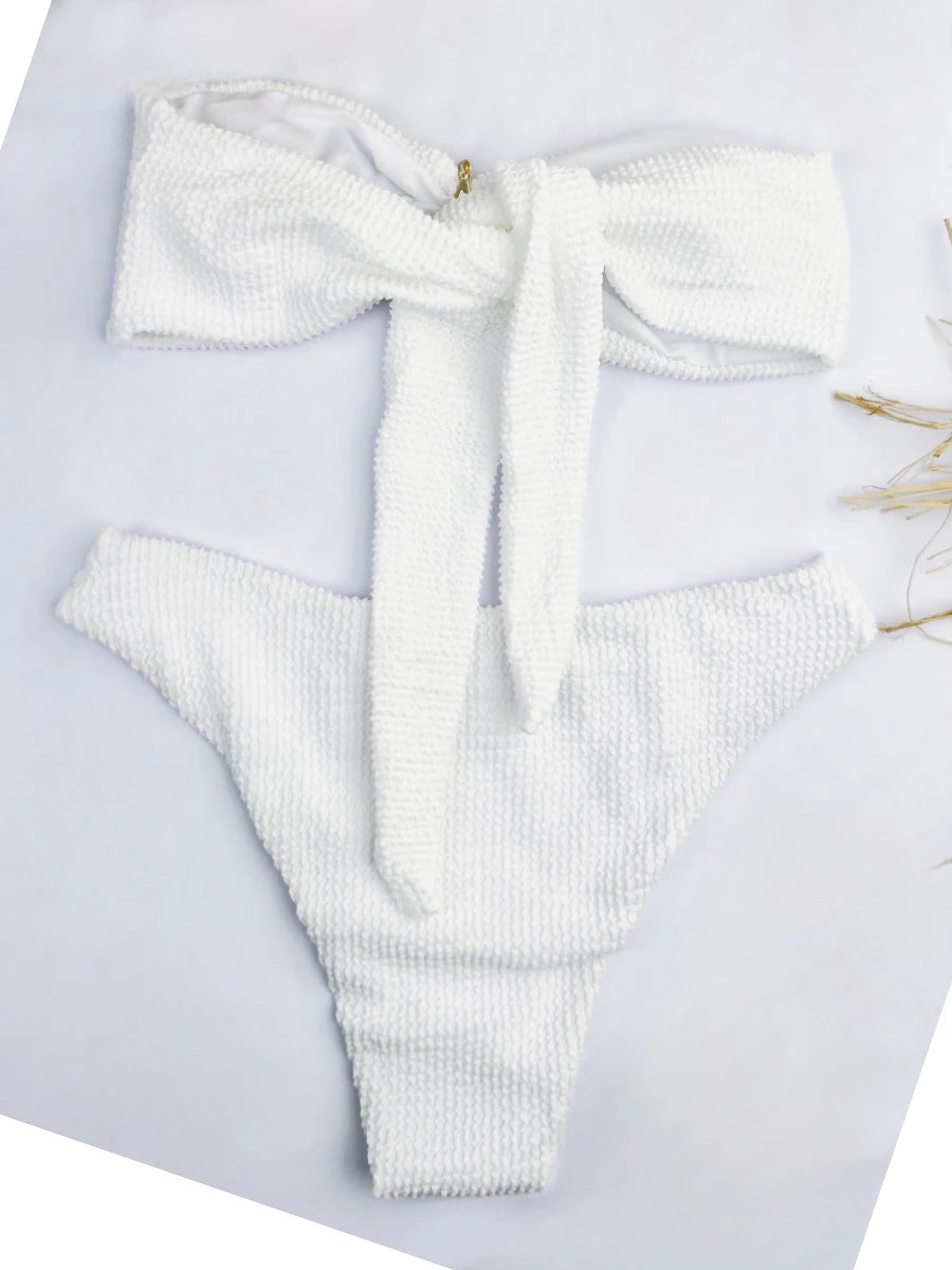 2026 Bandeau Bikinis Starfish Swimsuit Women Sexy Padded Swimwear Female Solid Beachwear Bathers Bathing Swimming Swim Suit