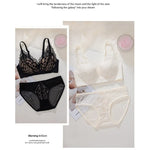 French Style Sexy Lace Underwear Set, Non-Padded Push Up Bra for Small Bust, Wirefree & Breathable, New Hot Bestseller MOYISU AB