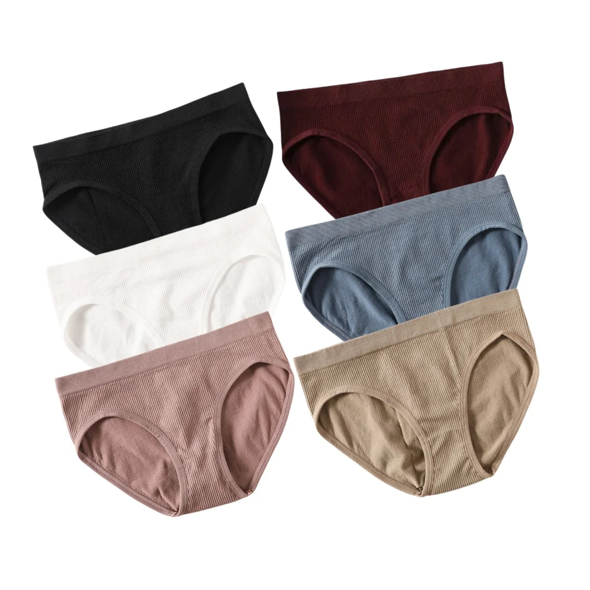 6Pcs/Set Women's Seamless Briefs Sports Underwear Female Underpants Low Rise Stretch Underwear Sexy Lingerie Soft Panty