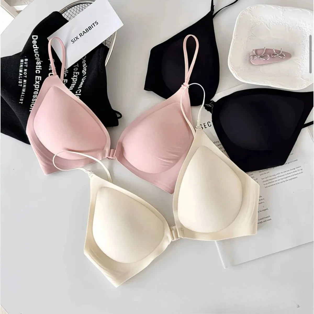 Thin Breathable Halter Bra for Women Backless Beauty Back Underwear Push Up Gather Side Breast Anti Sagging Lingerie 2026