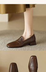 Style Spring Autumn Versatile British Style Flat Shoes Women's Vintage Leather Pumps High Heel Shoes Summer Season 2026