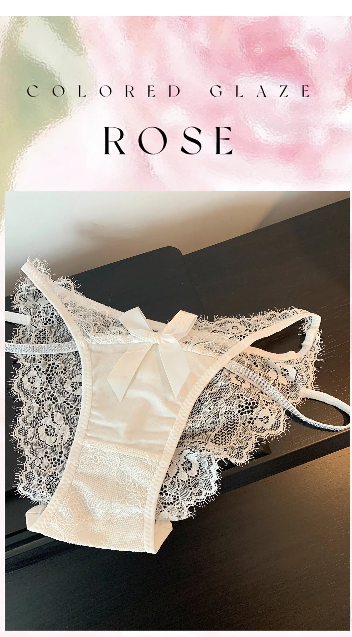 Rhinestones Girls Sexy G String Lace Panties Women Underwear Briefs Hollow Out Thong Transparent Lingerie Intimates