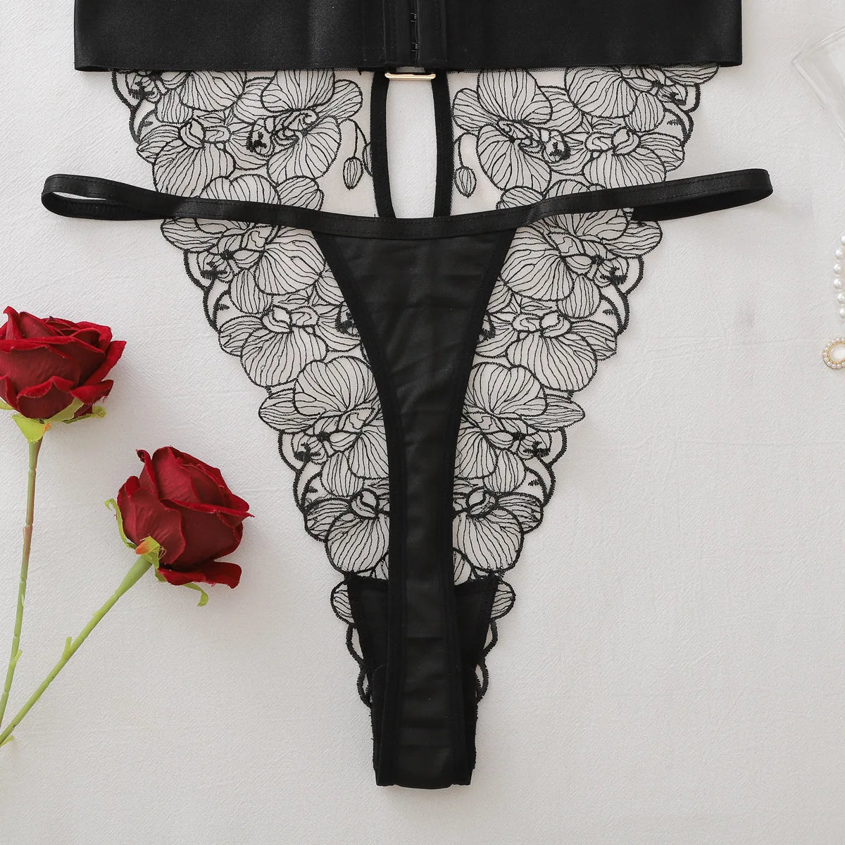 Sexy One Piece Bodysuit Lace Hollow Out Jumpsuit Women Erotic Lingerie